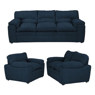 Foto 1 | Foto 1 | Sala 3 Piezas Trinity Cosmo Color Azul ( Sofá. Love Seat Y Sillón )