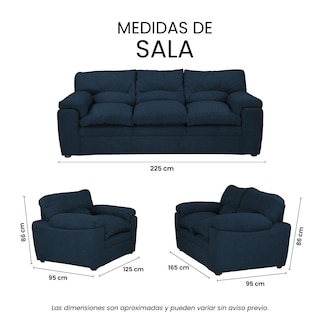Foto 7 | Foto 7 | Sala 3 Piezas Trinity Cosmo Color Azul ( Sofá. Love Seat Y Sillón )