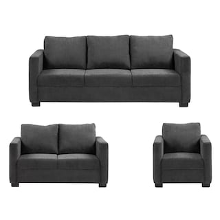 Foto 1 | Foto 1 | Sala Dicasa Gales Color Gris Carbón 3 Piezas Sofá, Love Y Sillón