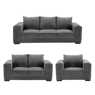 Foto 1 | Foto 1 | Sala Dicasa Taos Color Gris Oxford  3 Piezas Sofá Love y Sillón