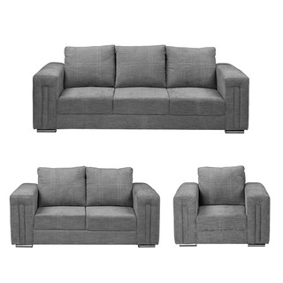 Foto 1 | Foto 1 | Sala Dicasa Taos Color Storm Grey 3 Piezas Sofá Love y Sillón