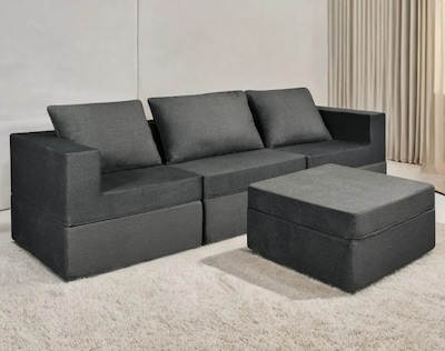 Foto 3 | Foto 3 | Sala California Smooth Modular 4 Piezas Sin Patas Charcoal