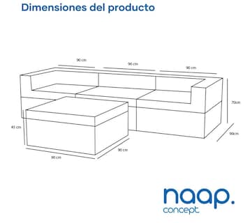 Foto 5 | Foto 5 | Sala California Smooth Modular 4 Piezas Sin Patas Silver