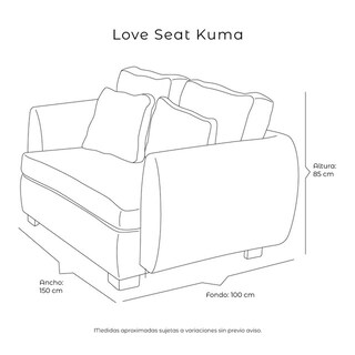 Foto 8 | Foto 8 | Love Seat Dicasa Kuma Color Gris Oxford 2 Plazas