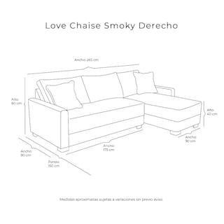 Foto 8 | Foto 8 | Love Chaise Derecho Dicasa Smoky Color Gris Noche