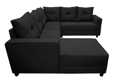 Foto 4 | Foto 4 | Sala Esquinera En U El Bazar Store Hera Negro 160x275x215 Cm 4 Salas En 1 Tela Lino Nacional Modular