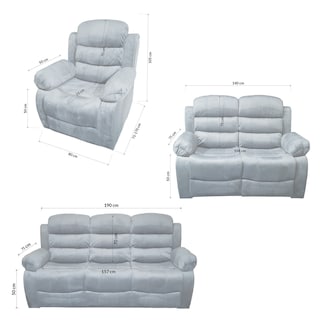 Foto 8 | Foto 8 | Sala Modular De 3 Plazas Reclinable Gris 3-2-1 Con 6 Plazas Tela Velvet Sephir Bossa