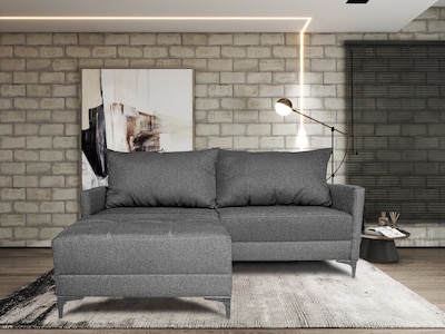 Foto 1 | Foto 1 | Sala Esquinera Modular El Bazar Store Montana Gris Oxford 170x155 Cm Tela Lino Nacional Love Seat Y Taburete