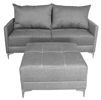 Foto 4 | Foto 4 | Sala Esquinera Modular El Bazar Store Montana Gris Plata 170x155 Cm  Tela Lino Nacional  Love Seat Y Taburete