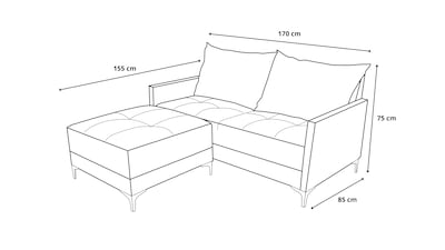 Foto 8 | Foto 8 | Sala Esquinera Modular El Bazar Store Montana Gris Plata 170x155 Cm  Tela Lino Nacional  Love Seat Y Taburete