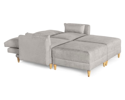 Foto 4 | Foto 4 | Sala De 4 Modúlos Makora Everyn Con Memory Foam Color Gris Claro Chenille Respaldo Reclinable De 3 Posiciones