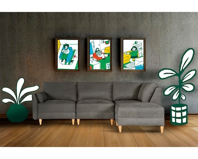 Foto 1 | Foto 1 | Sala De 4 Módulos Makora Everyn Con Memory Foam Color Oxford Chenille Respaldo Reclinable De 3 Posiciones