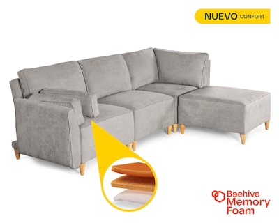 Foto 2 | Foto 2 | Sala De 4 Módulos Makora Morelli Con Memory Foam Color Gris Claro Chenille Respaldo Reclinable De 3 Posiciones