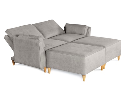 Foto 3 | Foto 3 | Sala De 4 Módulos Makora Morelli Con Memory Foam Color Gris Claro Chenille Respaldo Reclinable De 3 Posiciones