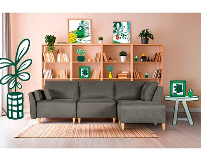 Foto 1 | Foto 1 | Sala De 4 Módulos Makora Morelli Con Memory Foam Color Oxford Chenille Respaldo Reclinable De 3 Posiciones