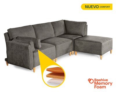 Foto 2 | Foto 2 | Sala De 4 Módulos Makora Morelli Con Memory Foam Color Oxford Chenille Respaldo Reclinable De 3 Posiciones