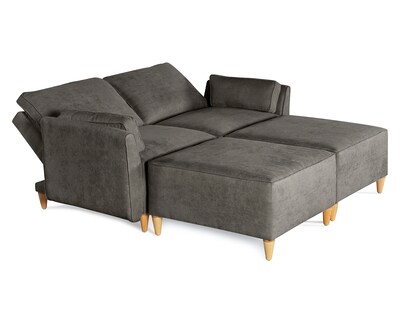 Foto 3 | Foto 3 | Sala De 4 Módulos Makora Morelli Con Memory Foam Color Oxford Chenille Respaldo Reclinable De 3 Posiciones