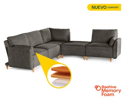 Foto 2 | Foto 2 | Sala De 5 Módulos Makora Morelli Con Memory Foam Color Oxford Chenille Respaldo Reclinable De 3 Posiciones