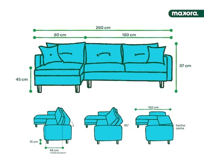 Foto 8 | Foto 8 | Sala Modular Sofá Cama Reversible de Velvet Olivo Modelo Scotch