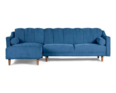 Foto 1 | Foto 1 | Sala Modular Sofá Cama Reversible de Velvet Azul Modelo Scotch