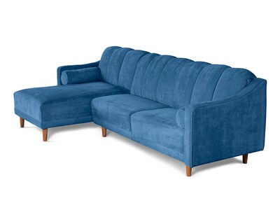 Foto 4 | Foto 4 | Sala Modular Sofá Cama Reversible de Velvet Azul Modelo Scotch