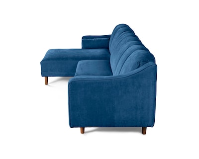 Foto 5 | Foto 5 | Sala Modular Sofá Cama Reversible de Velvet Azul Modelo Scotch