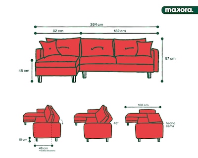 Foto 8 | Foto 8 | Sala Modular Sofá Cama Reversible de Velvet Olivo Makora Beehive Aventus