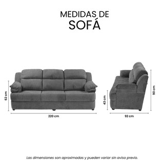 Foto 7 | Foto 7 | Sofá Trinity Kendra Color Gris Oscuro 3 Plazas