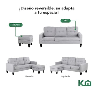 Foto 4 | Foto 4 | Sofá Sala Esquinera Izquierda Sillón Reversible Madera