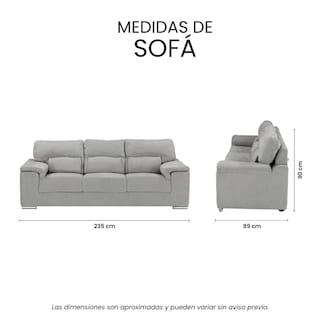 Foto 7 | Foto 7 | Sofá Trinity Kaizen Color Gris 3 Plazas