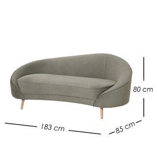 Foto 2 | Foto 2 | Ilios Innova | Sofá De 3 Plazas Curvo Querétaro Verde. Diseño Orgánico Y Patas De Madera Estables Para Sala Moderna