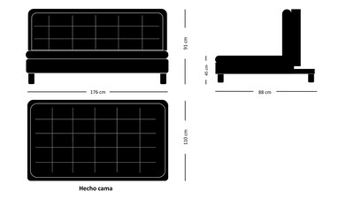 Foto 5 | Foto 5 | Sofá Cama Futon Moblecasa Confort Azul
