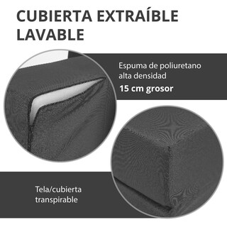Foto 3 | Foto 3 | Sofá Cama Portátil Onof Sci Plegable 2 en 1 Individual Gris Grafito