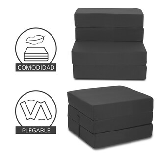 Foto 4 | Foto 4 | Sofá Cama Portátil Onof Sci Plegable 2 en 1 Individual Gris Grafito