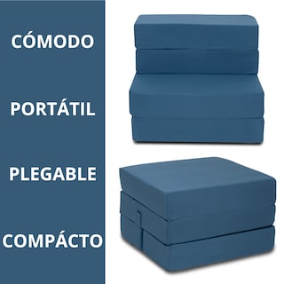 Foto 4 | Foto 4 | Sofá Cama Individual Onof Sci Plegable 2 En 1 Cama Portátil Color Azul