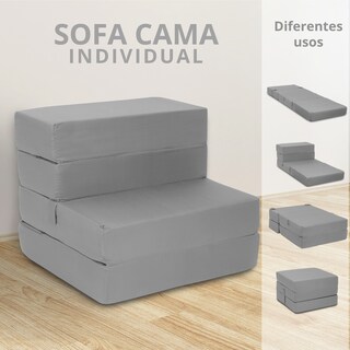 Foto 2 | Foto 2 | Sofá Cama Individual Onof Sci Plegable 2 En 1 Cama Portátil Color Gris