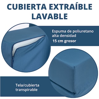 Foto 2 | Foto 2 | Sofá Cama Matrimonial Onof Scm Plegable 2 En 1 Color Azul