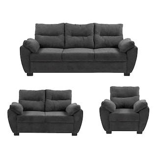 Foto 1 | Foto 1 | Sala Dicasa Venecia Color Gris Carbon 3 Piezas Sofá, Love y Sillón