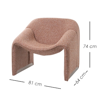 Foto 2 | Foto 2 | Sillón Ilios Innova Cangrejo Terracota Diseño Moderno y Futurista  Estructura Curva con Reposa Brazos y Tela Bouclé