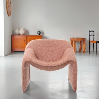 Foto 5 | Foto 5 | Sillón Ilios Innova Cangrejo Terracota Diseño Moderno y Futurista  Estructura Curva con Reposa Brazos y Tela Bouclé