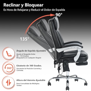 Foto 5 | Foto 5 | Sillas Para Masajes Furniturer Eceol Negro 65 X 70 X 107.5-115 Cm