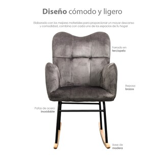 Foto 8 | Foto 8 | Silla Mecedora Iliosinnova London color Gris