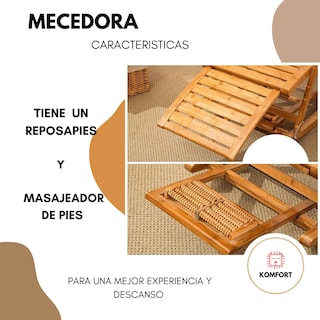 Foto 3 | Foto 3 | Silla Mecedora de Bambú Komfort Plegable