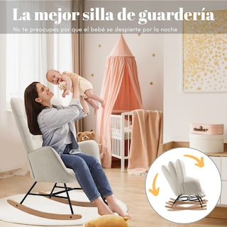 Foto 4 | Foto 4 | Mecedora Sillón Moderno Cómodo Sillón Reclinable Terciopelo Beige gomyhome