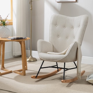 Foto 7 | Foto 7 | Mecedora Sillón Moderno Cómodo Sillón Reclinable Terciopelo Beige gomyhome