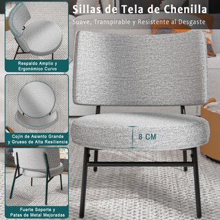 Foto 7 | Foto 7 | Sillón Ocasional Furniturer Herchel Gris 60 X 60 X 70 Cm