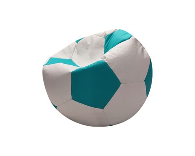 Foto 2 | Foto 2 | Puff Balón De Soccer Confortable Lunics Blanco-azul Turquesa Grande