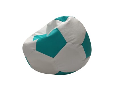 Foto 3 | Foto 3 | Puff Balón De Soccer Confortable Lunics Blanco-azul Turquesa Grande