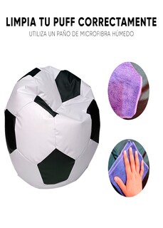 Foto 4 | Foto 4 | Puff Balón De Soccer Confortable Lunics Blanco-negro Grande