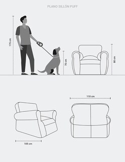 Foto 2 | Foto 2 | Puff Sillón Individual Gran Tamaño Calabaza + Bedrest Café